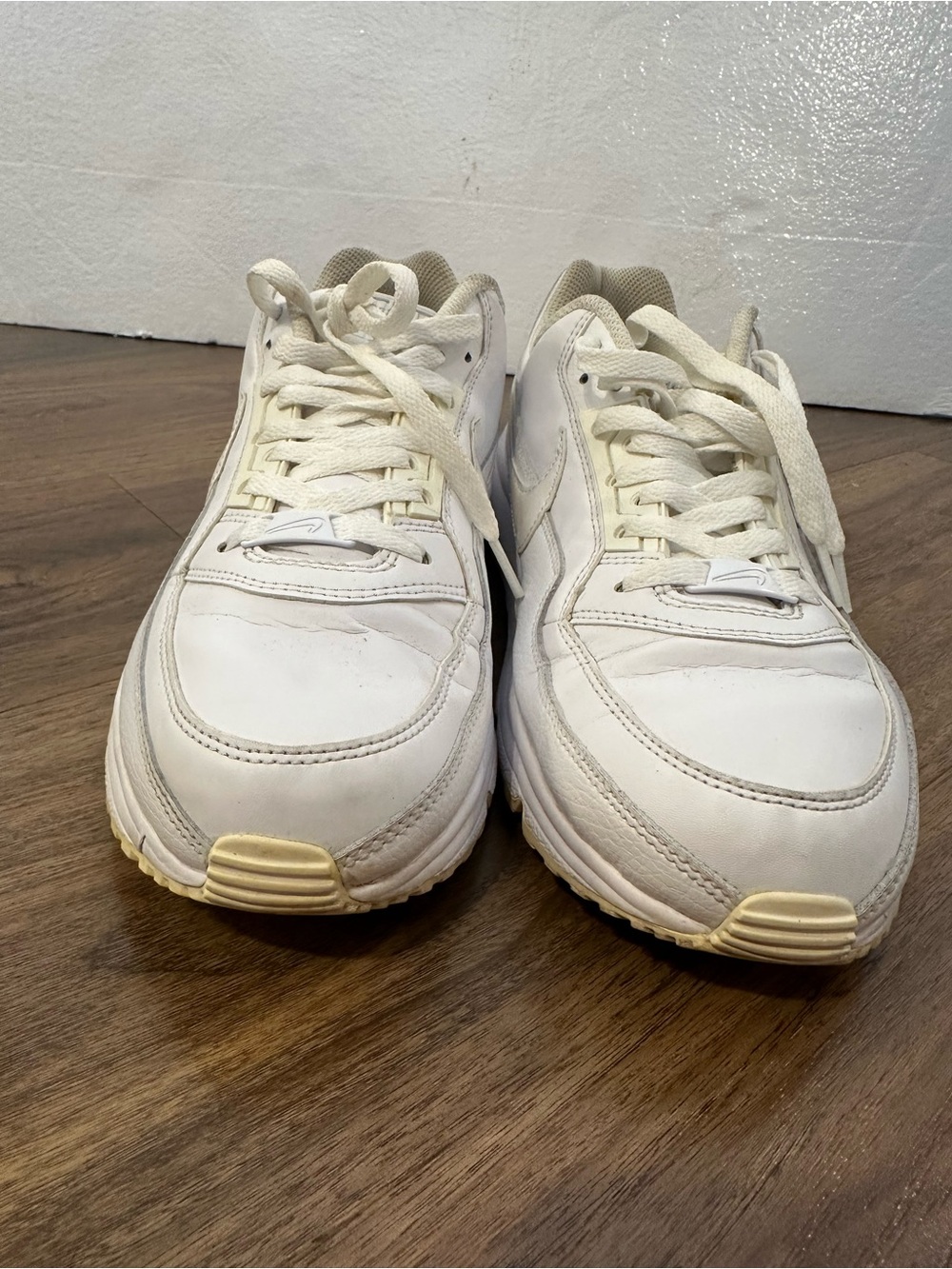 Nike Men’s White Athletic Sneakers with Cream Accents